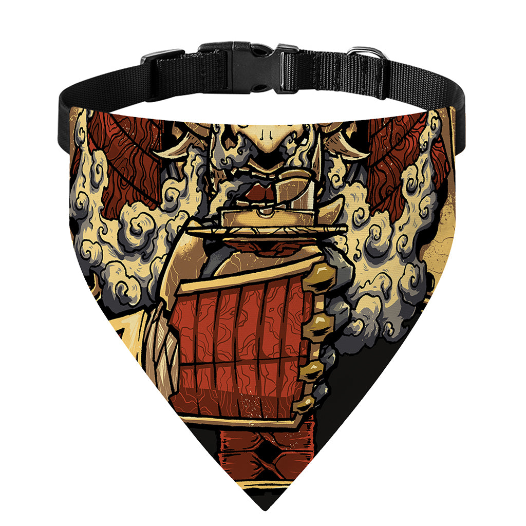 Japanese Ghost Samurai Print Over The Collar Dog Bandana