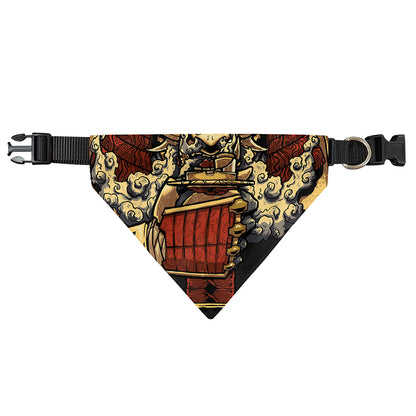 Japanese Ghost Samurai Print Over The Collar Dog Bandana