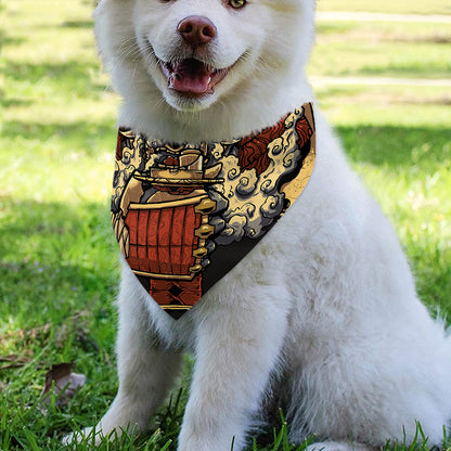 Japanese Ghost Samurai Print Over The Collar Dog Bandana