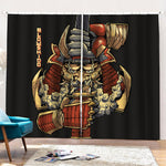 Japanese Ghost Samurai Print Pencil Pleat Curtains