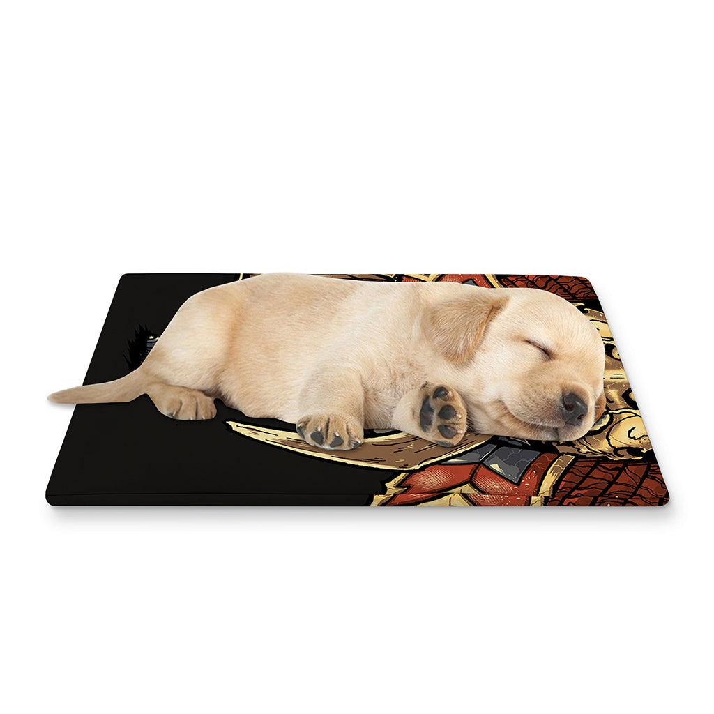 Japanese Ghost Samurai Print Pet Cooling Mat Cover