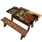 Japanese Ghost Samurai Print Picnic Table Cover