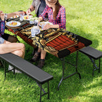 Japanese Ghost Samurai Print Picnic Table Cover