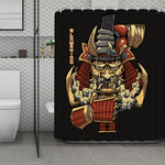 Japanese Ghost Samurai Print Polyester Shower Curtain