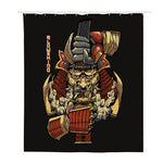 Japanese Ghost Samurai Print Polyester Shower Curtain