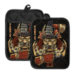Japanese Ghost Samurai Print Pot Holders With Pocket