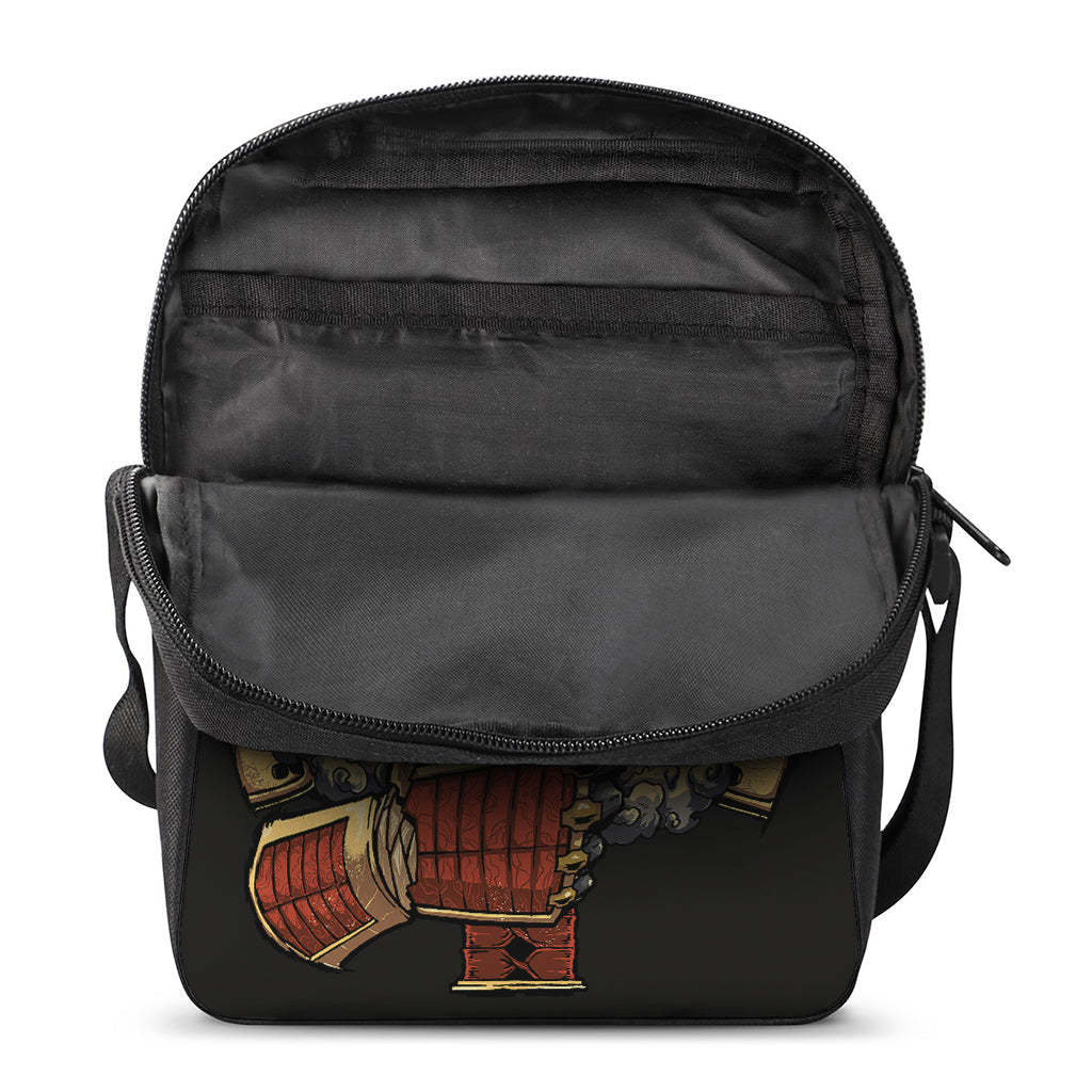 Japanese Ghost Samurai Print Rectangular Crossbody Bag