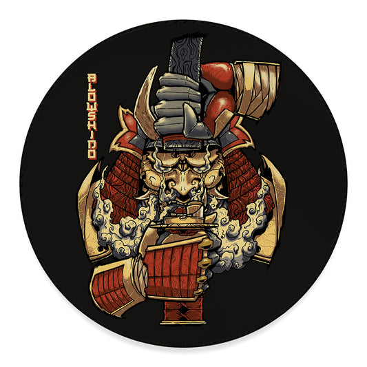 Japanese Ghost Samurai Print Round Floor Mat