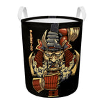 Japanese Ghost Samurai Print Round Laundry Basket