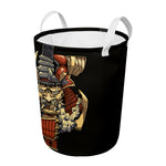 Japanese Ghost Samurai Print Round Laundry Basket