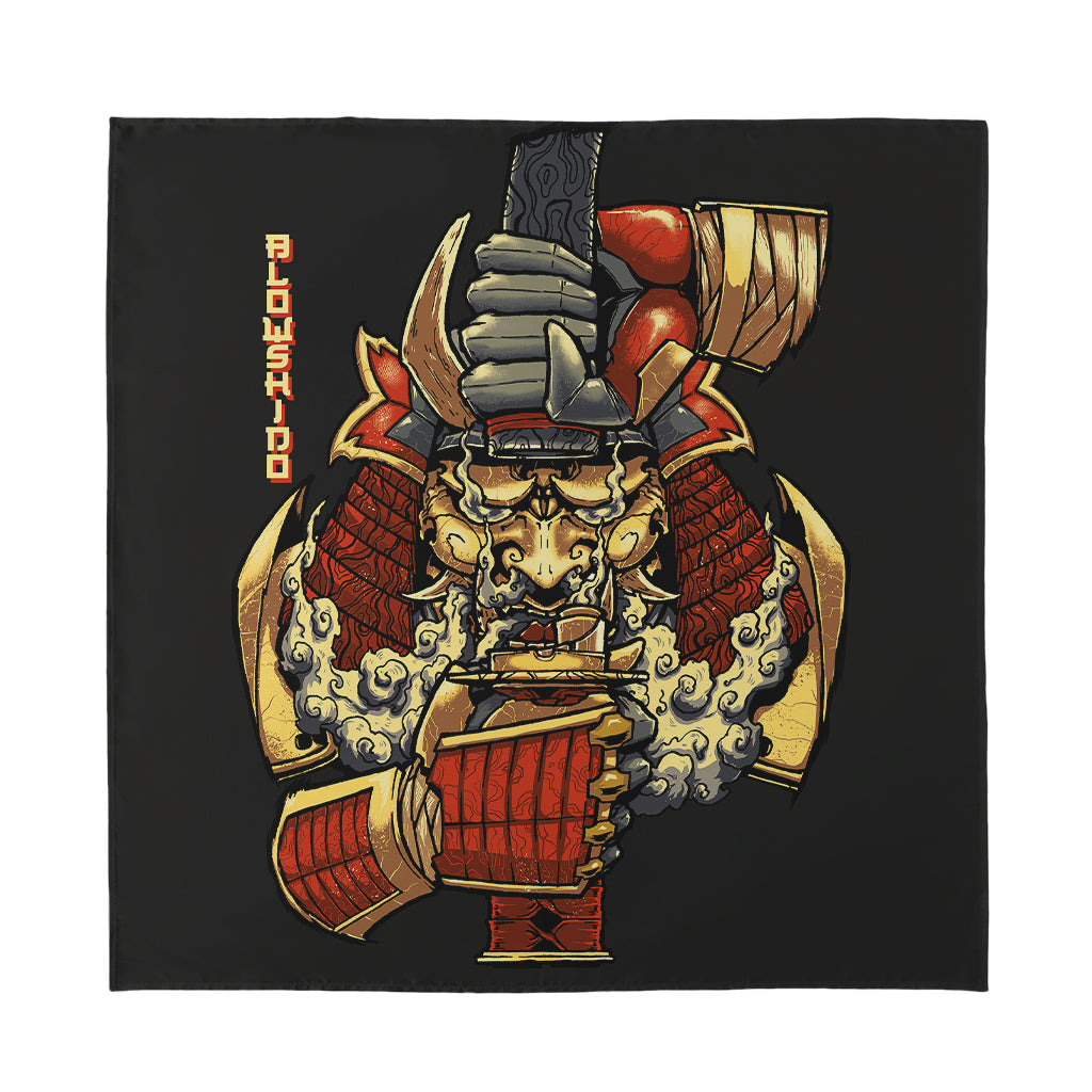 Japanese Ghost Samurai Print Silk Bandana