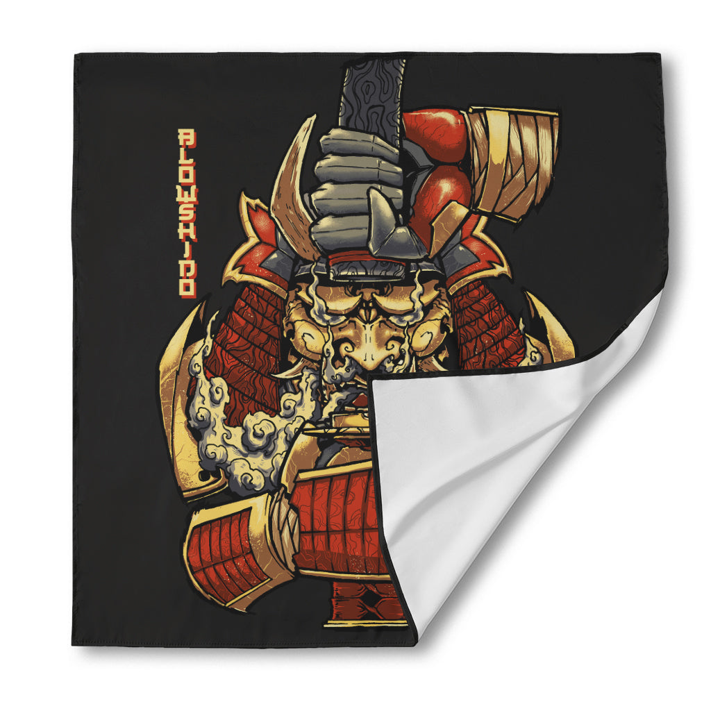 Japanese Ghost Samurai Print Silk Bandana