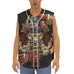 Japanese Ghost Samurai Print Sleeveless Baseball Jersey
