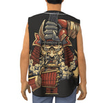 Japanese Ghost Samurai Print Sleeveless Baseball Jersey