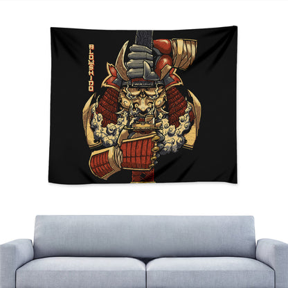 Japanese Ghost Samurai Print Tapestry