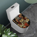 Japanese Ghost Samurai Print Toilet Lid Cover