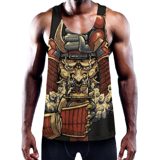 Japanese Ghost Samurai Print Training Tank Top