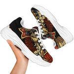 Japanese Ghost Samurai Print White Chunky Shoes