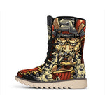 Japanese Ghost Samurai Print Winter Boots