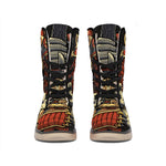 Japanese Ghost Samurai Print Winter Boots