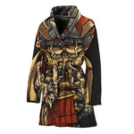 Japanese Ghost Samurai Print Women's Bathrobe
