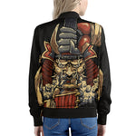 Japanese Ghost Samurai Print Women's Bomber Jacket