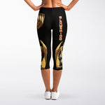 Japanese Ghost Samurai Print Women's Capri Leggings