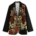 Japanese Ghost Samurai Print Women's Cotton Blazer