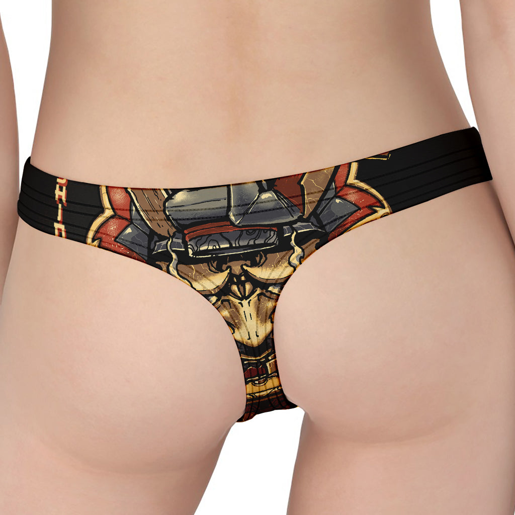 Japanese Ghost Samurai Print Women's Thong