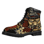 Japanese Ghost Samurai Print Work Boots