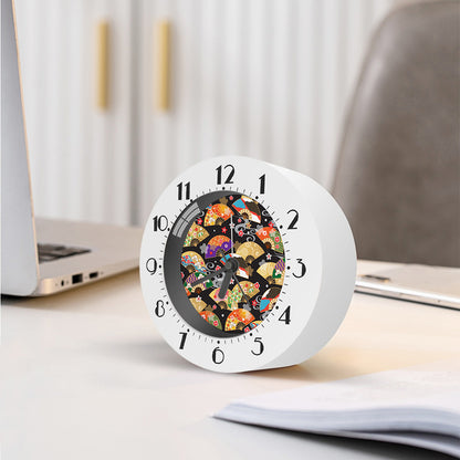 Japanese Hand Fan Pattern Print Alarm Clock