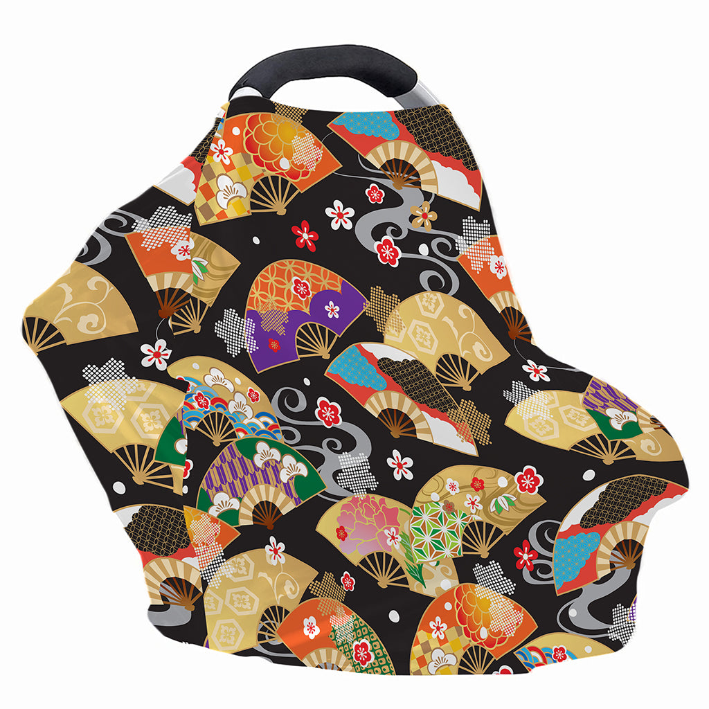 Japanese Hand Fan Pattern Print Baby Seat Cover