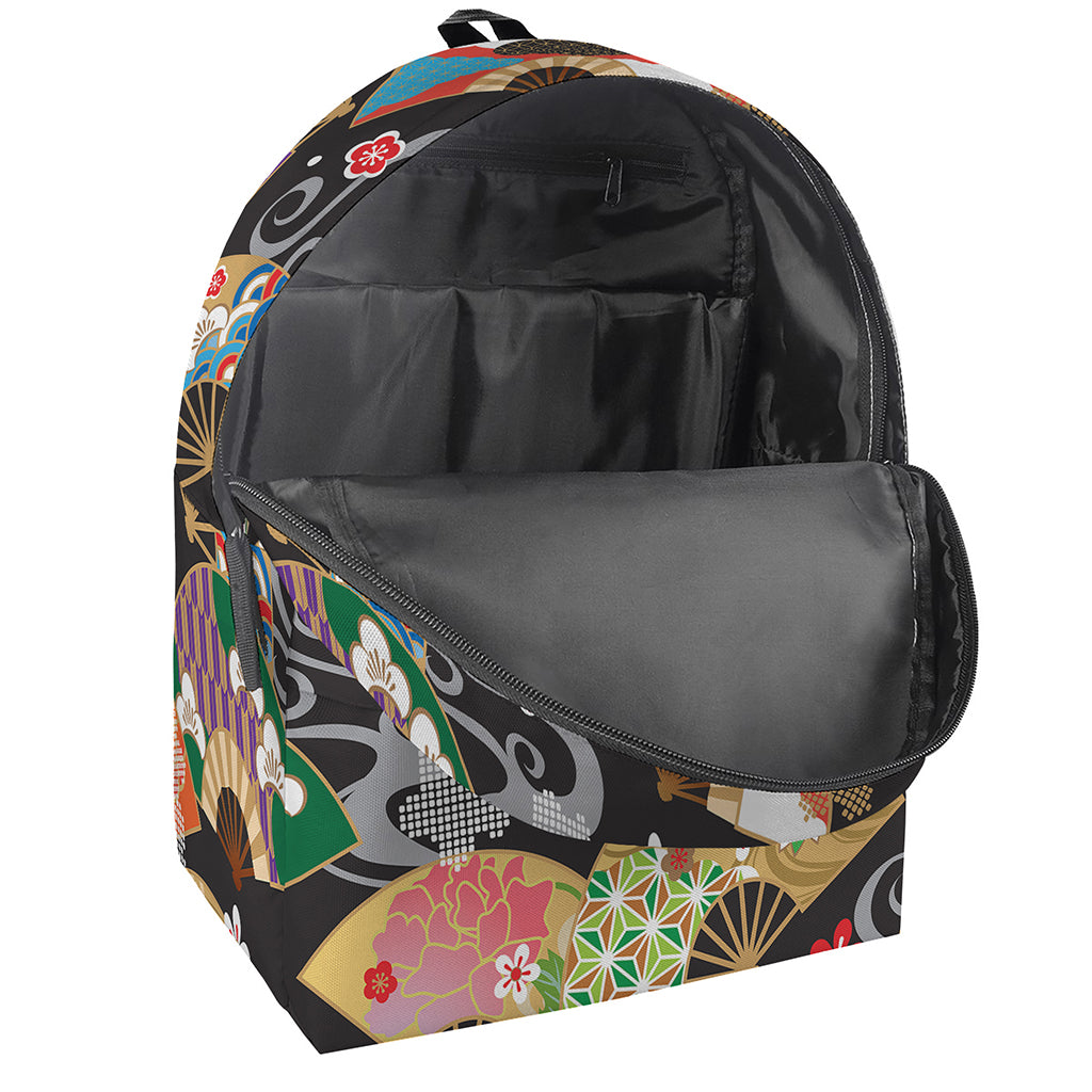 Japanese Hand Fan Pattern Print Backpack