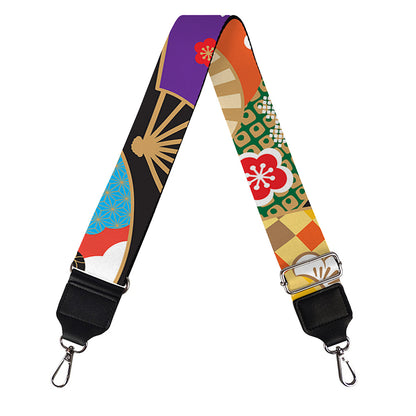 Japanese Hand Fan Pattern Print Bag Strap