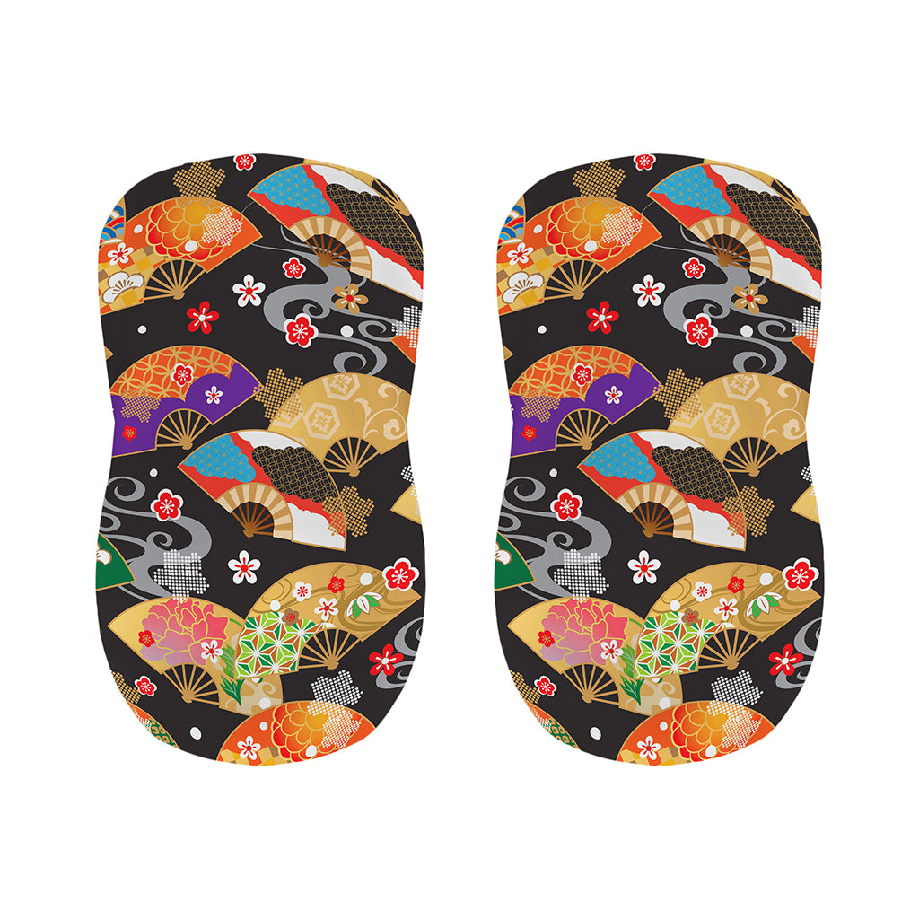 Japanese Hand Fan Pattern Print Bar Stool Covers