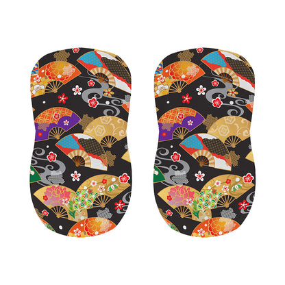 Japanese Hand Fan Pattern Print Bar Stool Covers