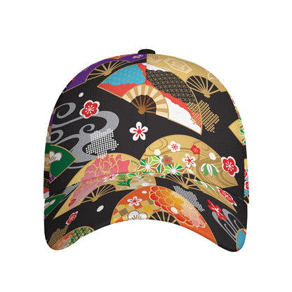 Japanese Hand Fan Pattern Print Baseball Cap