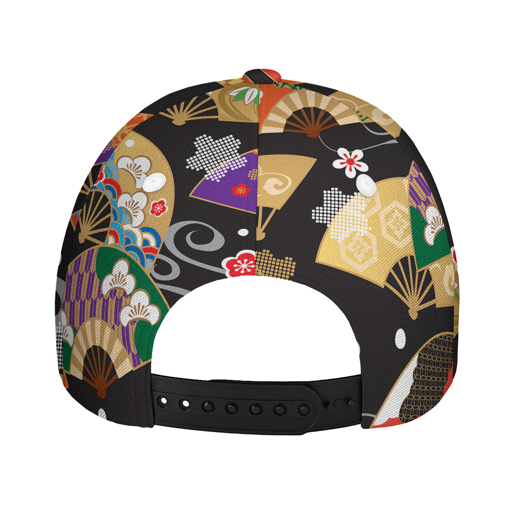 Japanese Hand Fan Pattern Print Baseball Cap