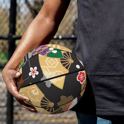 Japanese Hand Fan Pattern Print Basketball