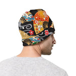 Japanese Hand Fan Pattern Print Beanie