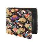 Japanese Hand Fan Pattern Print Bifold Wallet