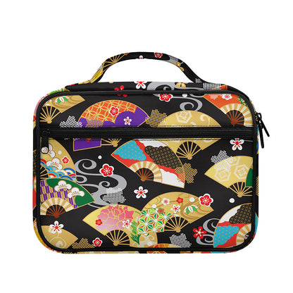 Japanese Hand Fan Pattern Print Briefcase Bible Bag