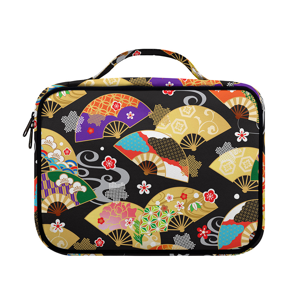 Japanese Hand Fan Pattern Print Briefcase Bible Bag