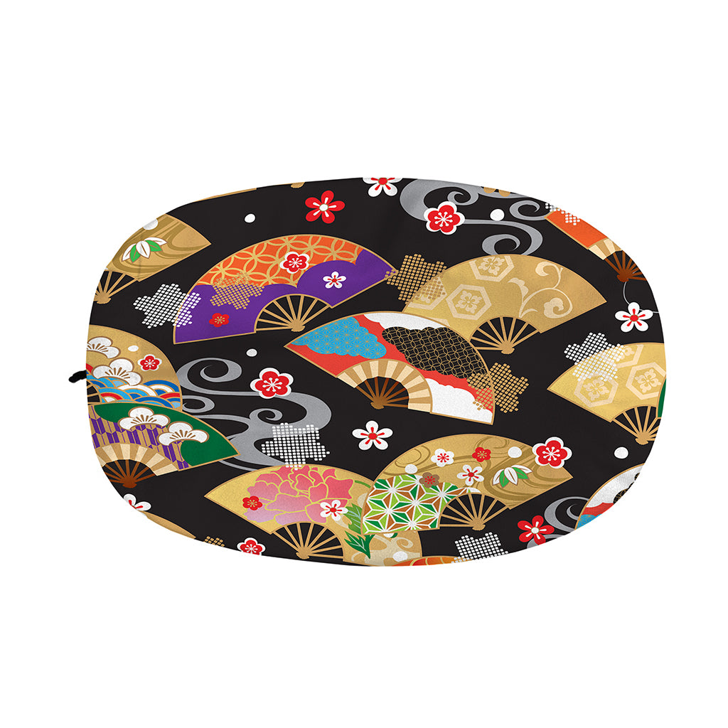 Japanese Hand Fan Pattern Print Car Side Mirror Covers