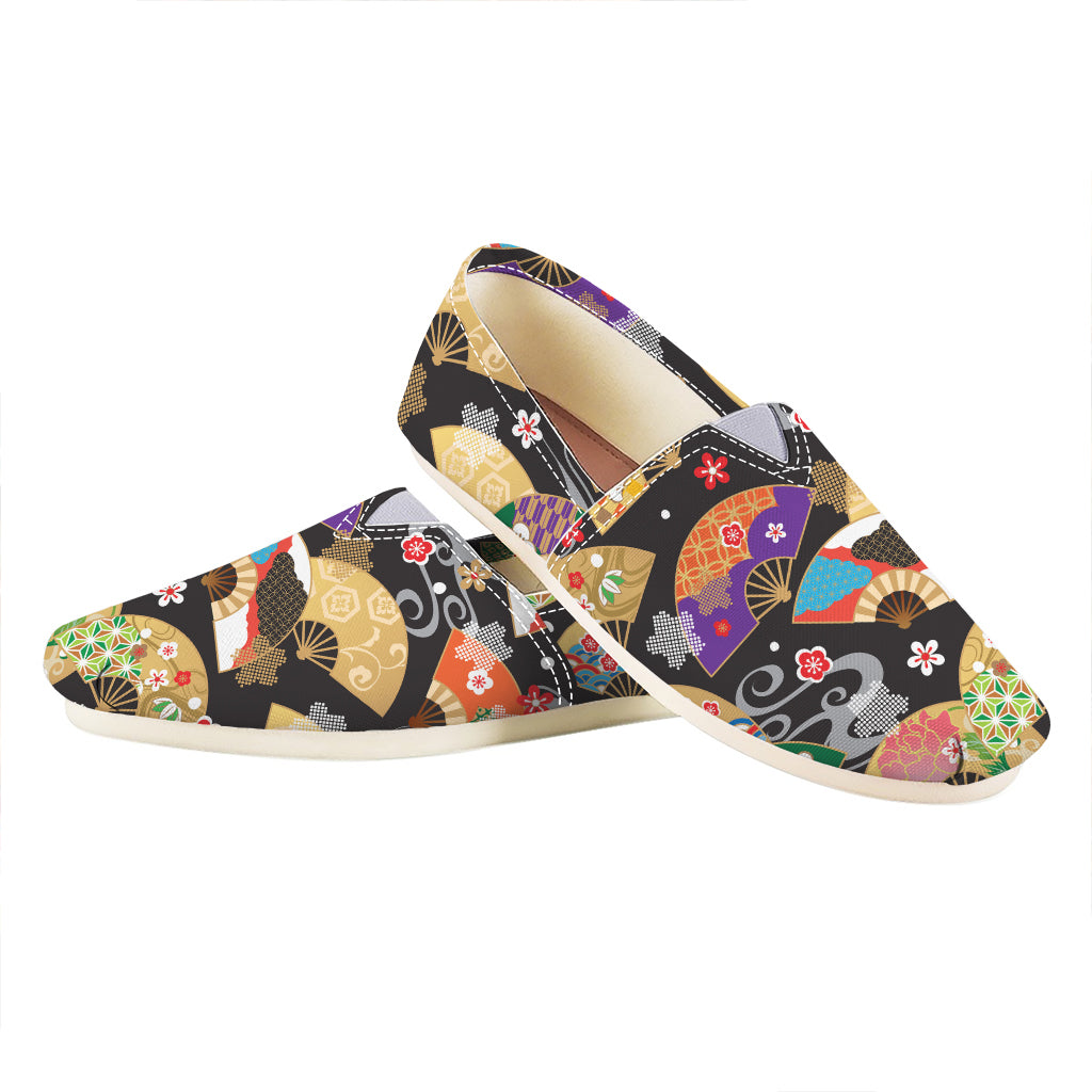 Japanese Hand Fan Pattern Print Casual Shoes