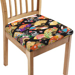 Japanese Hand Fan Pattern Print Chair Cushion Cover