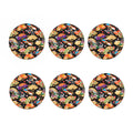 Japanese Hand Fan Pattern Print Coaster Set
