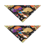 Japanese Hand Fan Pattern Print Dog Bandana