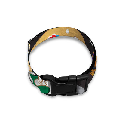Japanese Hand Fan Pattern Print Dog Collar