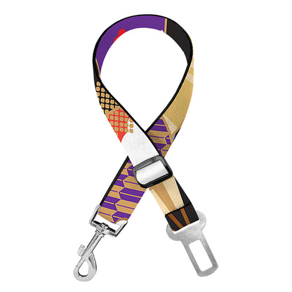 Japanese Hand Fan Pattern Print Dog Seat Belt